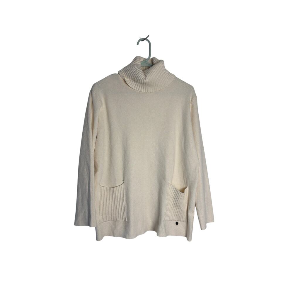 Sunny Studio Paris Women's Turtleneck Knit Sweater (Cream / Off-White)